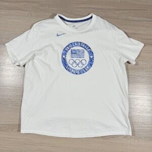 Nike Womens United States Olympic Team White Graphic T-Shirt Size‎ 2XL